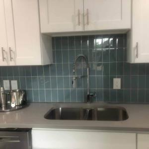 Dark Blue Kitchen Backsplash