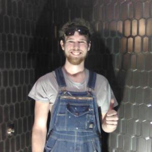 Garrett After a Day of Shower Tile Installation